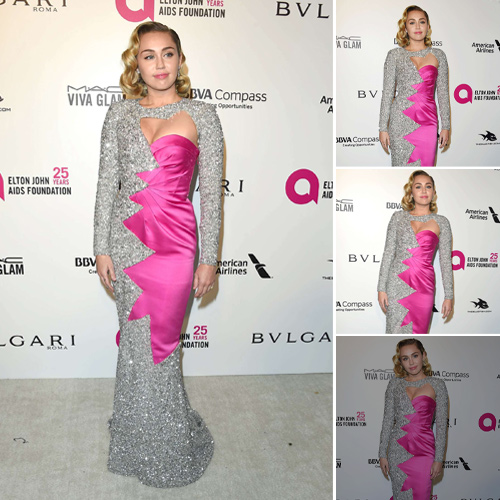 Miley Cyrus Shines at Elton John’s 2018 Oscars AIDS Foundation Gala